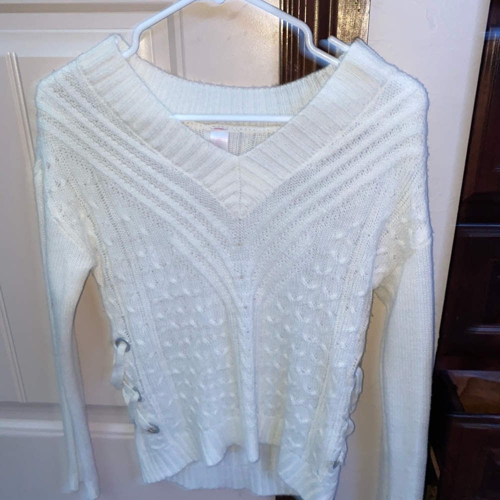 white sweater